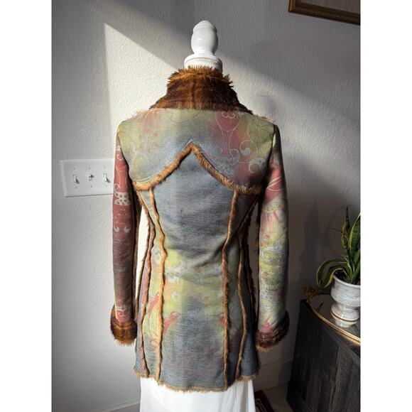 Fur Lined Colorful Coat - Picture 6 of 10